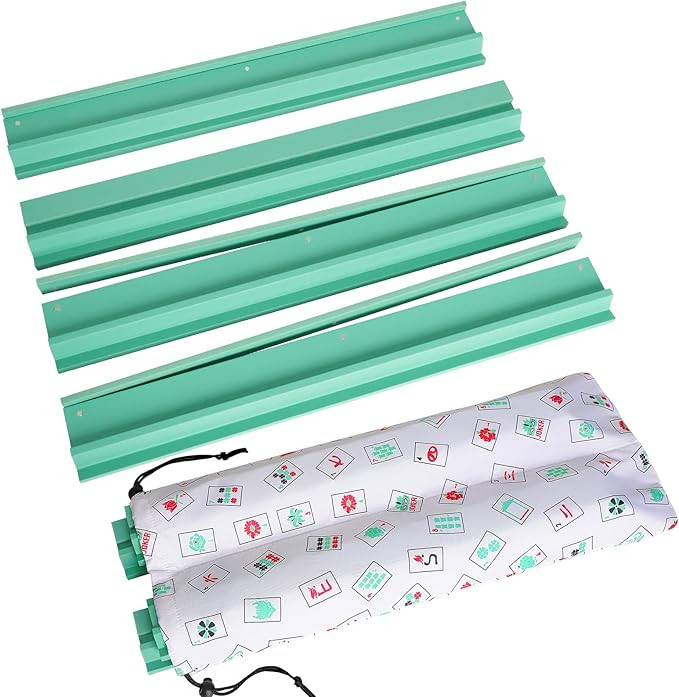 Mahjong Racks with Pushers, Light Green Wooden American Mahjong Tile Pushers and Racks Set of 4, ... | Amazon (US)