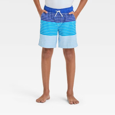 Boys' Striped Swim Shorts - Cat & Jack™ Blue | Target