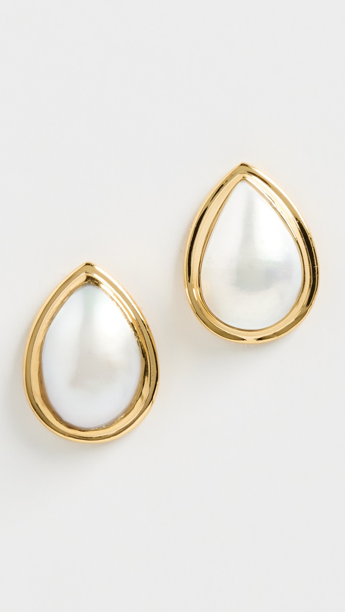 Pear Pearl Bezel Stud Earrings | Shopbop