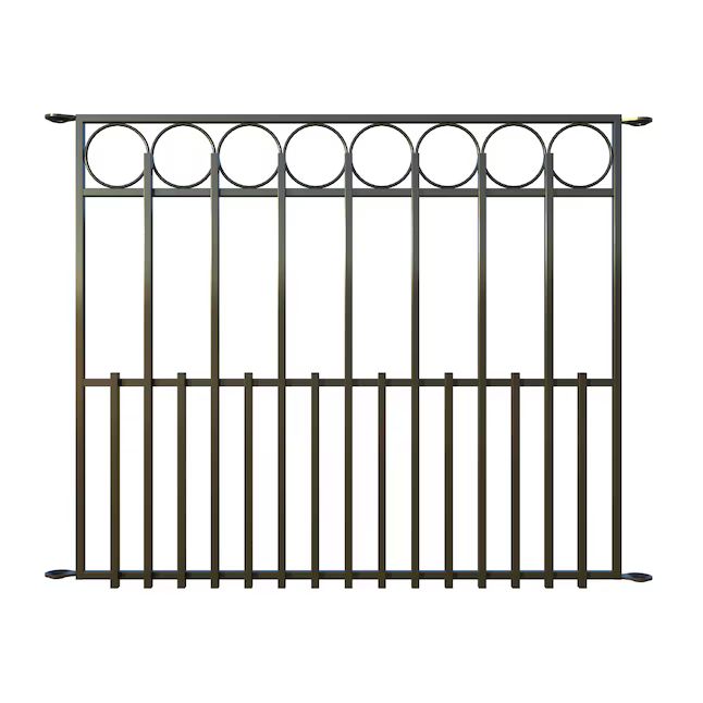 YARDLINK Ambrose 2-ft H x 3-ft W Black Powder Coated Steel No Dig Flat-top Decorative Fence Panel | Lowe's