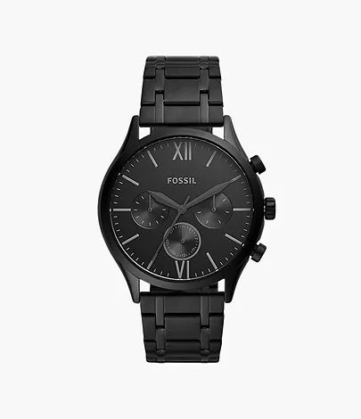 Fenmore Multifunction Black Stainless Steel Watch | Fossil (US)