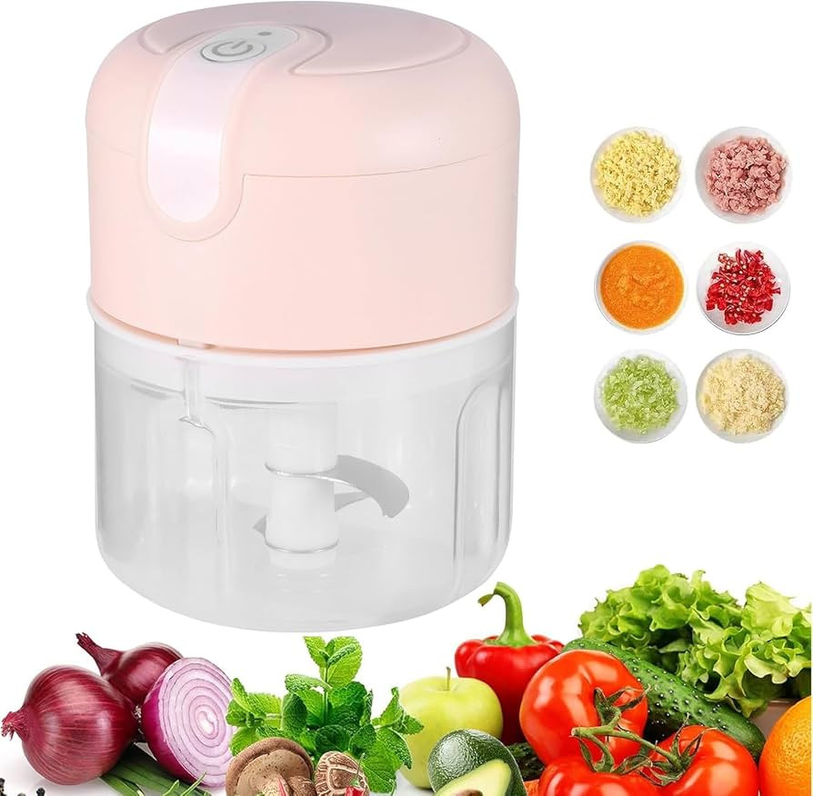 Mini Food Processor Garlic Chopper, 3 Blades Electric Veggie Vegetable Chopper, Garlic Slicer Cho... | Amazon (US)