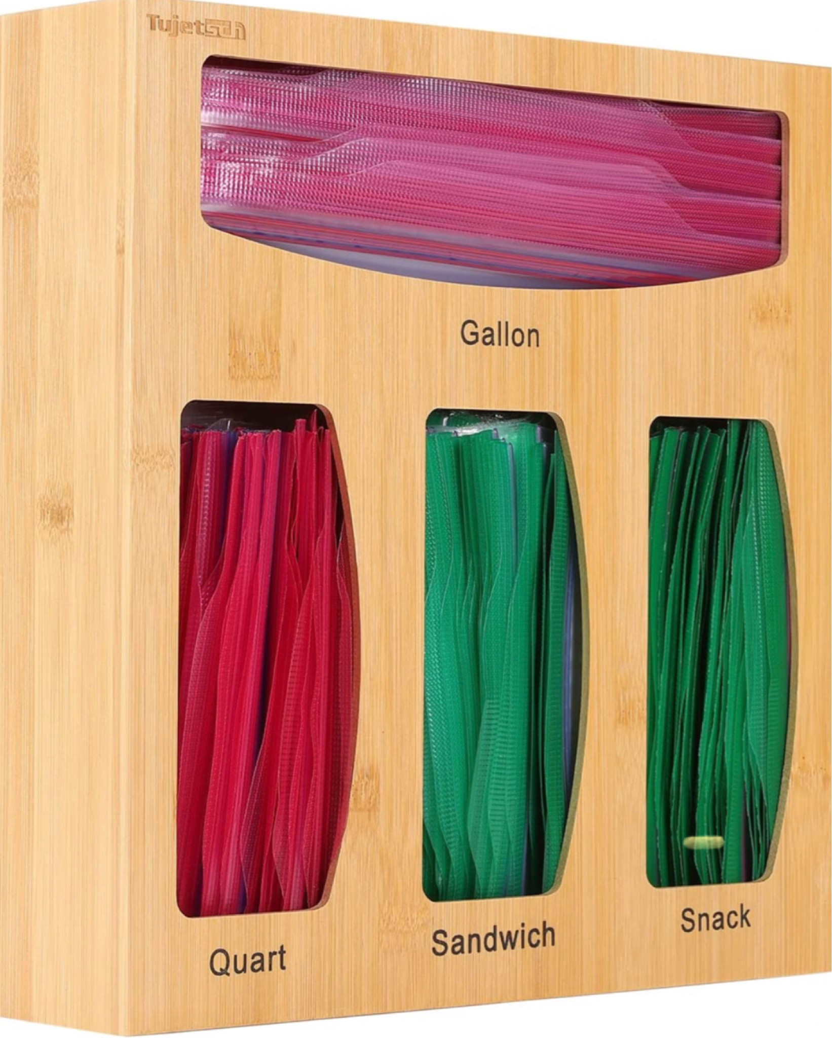 Ziplock Bag Storage Organizer For Kitchen Drawer, Bamboo Baggie Holder, Compatible With Ziploc, Solimo, Glad, Hefty For Gallon, Quart, Sandwich And Snack Variety Size Bags…… 

#LTKhome