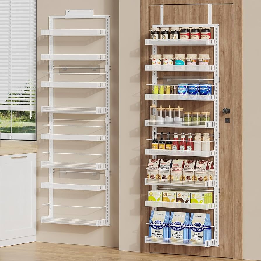 Organizador de despensa sobre la puerta, estante grande de 8 niveles para especias de almacenamie... | Amazon (US)