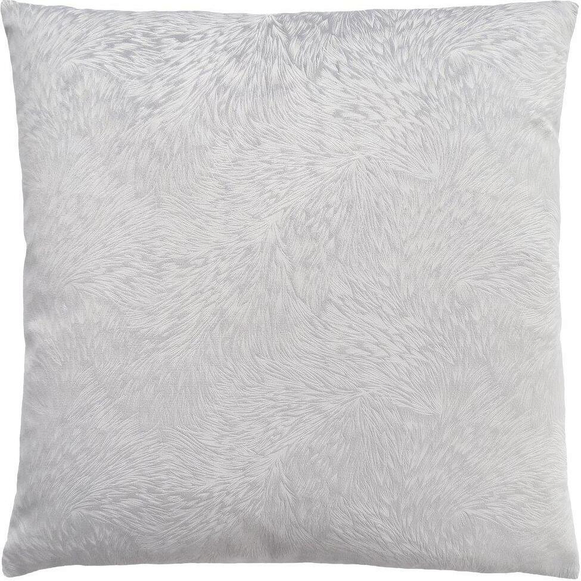1 Piece 18 Inch x 18 Inch Pillow In Light Grey Feathered Velvet | 1stopbedrooms