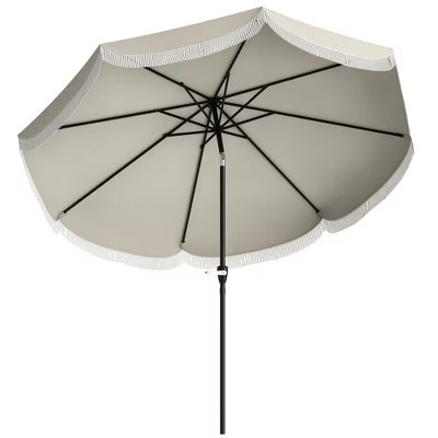 Outsunny 9FT Patio Umbrella, UPF 30+ Outdoor Market Umbrella, Vented Patio Table Umbrella with Crank, 8 Ribs, Push Button Tilt, Light Gray | Target