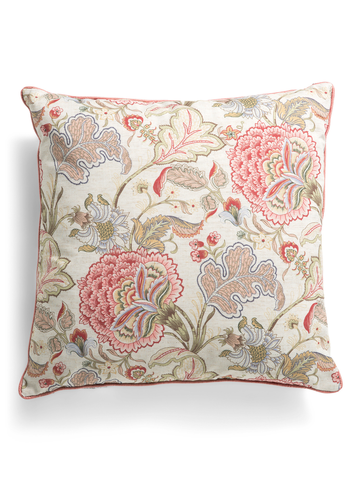 22x22 Linen Blend Floral Jacobean Print Oversized Pillow | TJ Maxx