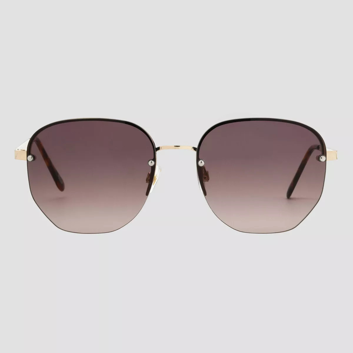 Women's Metal Round Sunglasses with Gradient Lenses - Universal Thread™ Gold: Scratch-Resistant... | Target