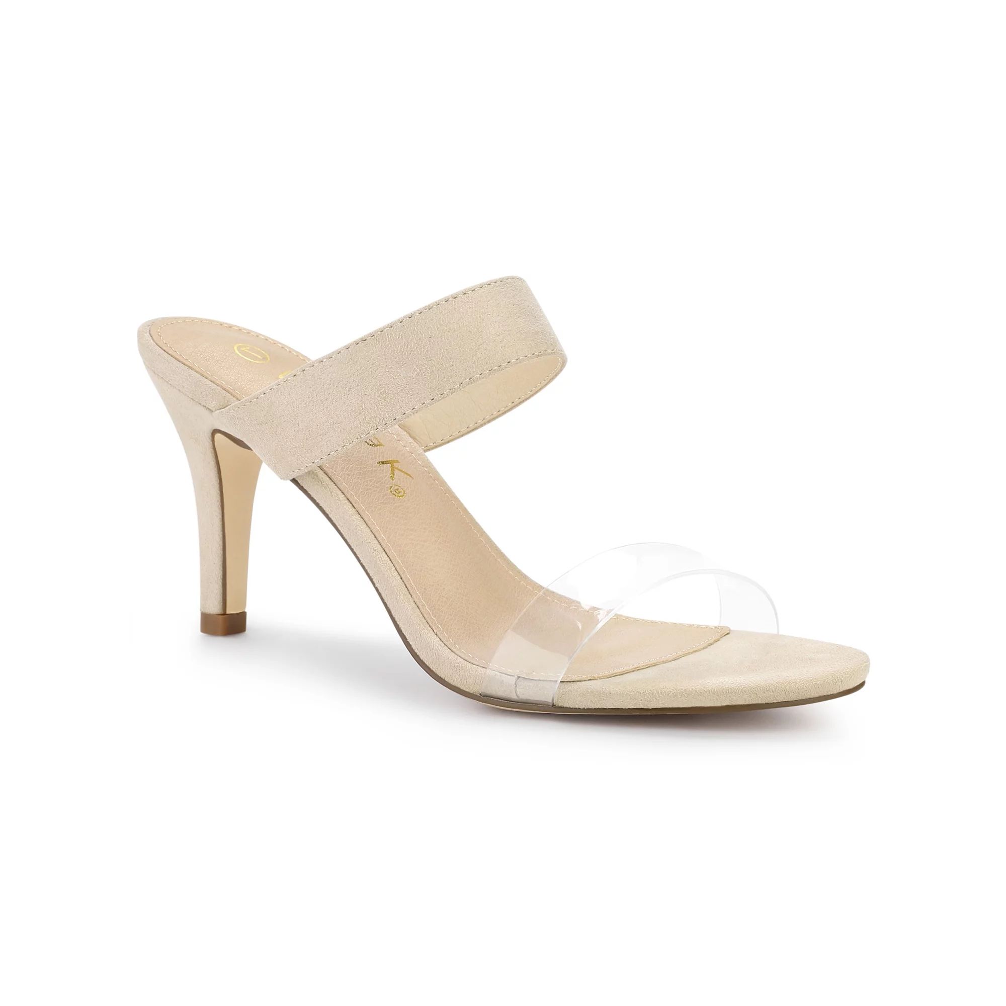 Allegra K Women's Sandals Stiletto Heels Clear Strap High Heels Slides Sandals | Walmart (US)