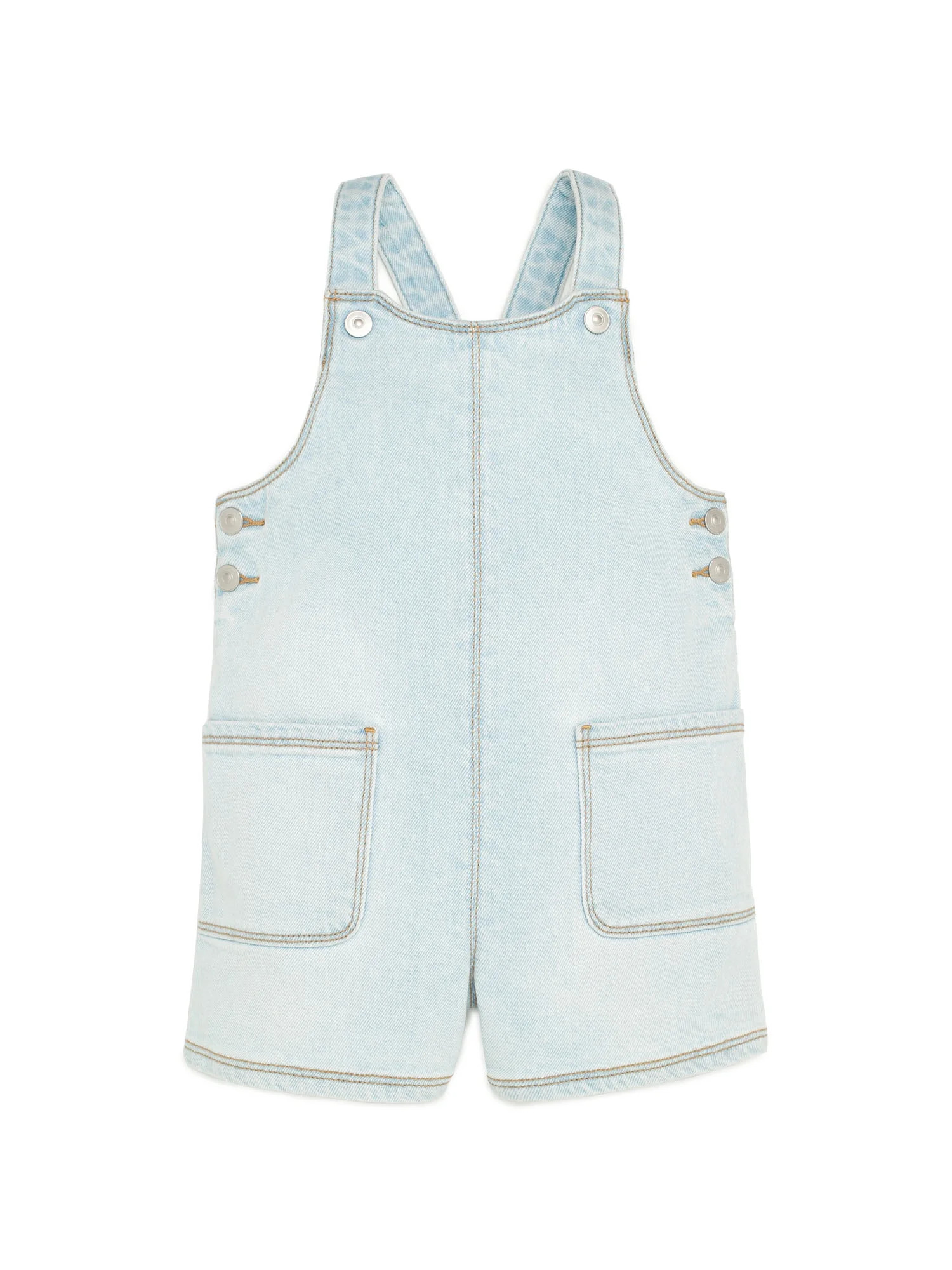 Wonder Nation Toddler Girls Denim Shortalls, Sizes 12M-5T | Walmart (US)