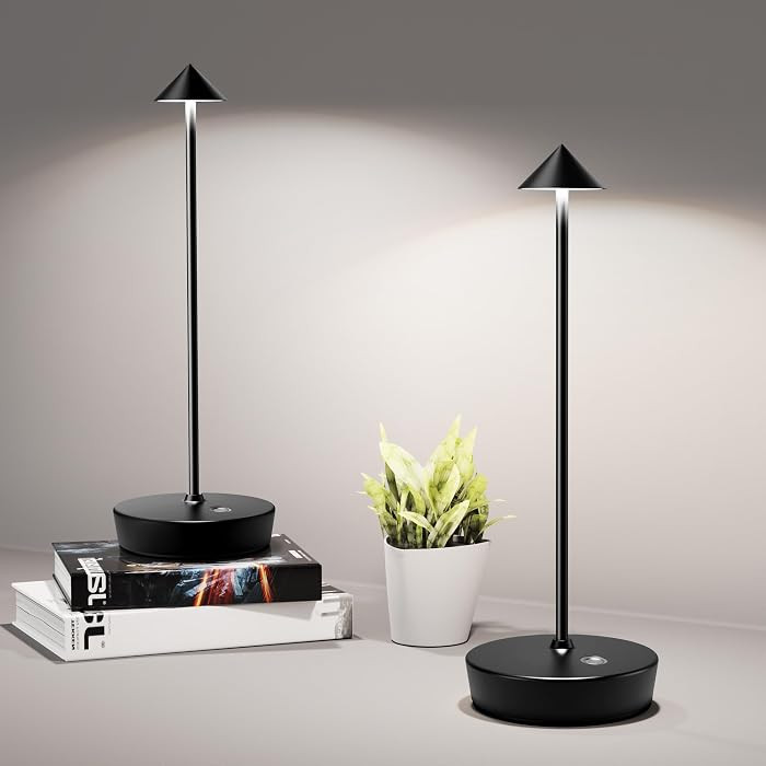 Cordless Table Lamps Rechargeable, 6000mAh Battery Operated LED Desk Lamp Outdoor Waterproof Port... | Amazon (US)