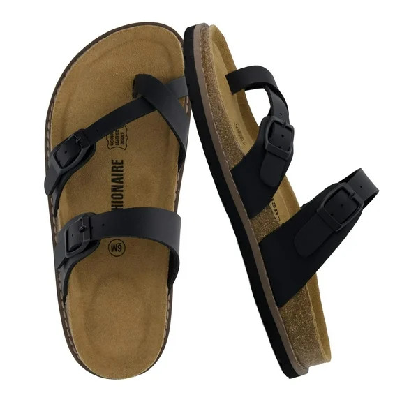 Cushionaire Weaver Summer Sandals for Women - Shiny Raffia Woven Slip On Womens Slides with Adjus... | Walmart (US)