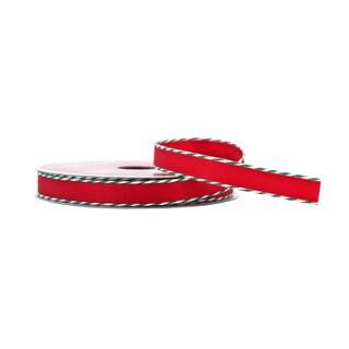 3/8" x 10yd. Satin Striped Edge Ribbon by Celebrate It® Christmas | Michaels | Michaels Stores