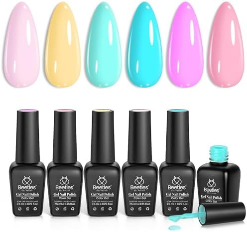Beetles Pastel Gel Nail Polish Set 6 Pcs Pink Gel Polish Pastel Yellow Blue Gel Polish Soak Off U... | Amazon (US)