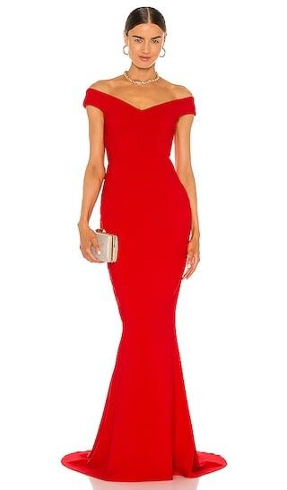 Allure Gown in Cherry Wedding Guest Dress Party Dress Spring Dress Red Dress Red Dresses | Revolve Clothing (Global)