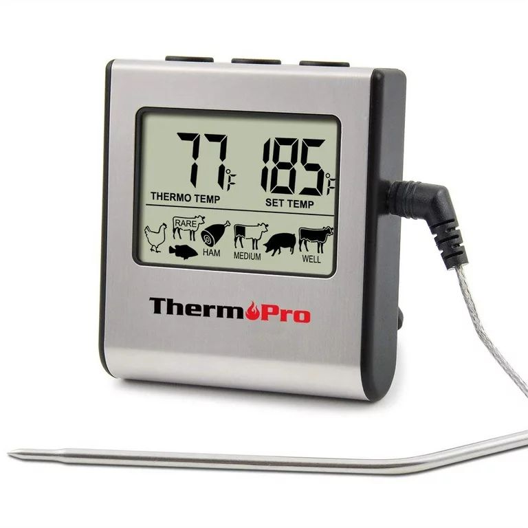 ThermoPro TP-16 Large LCD Cooking Food Meat Thermometer for Smoker Oven Kitchen BBQ Grill Thermom... | Walmart (US)
