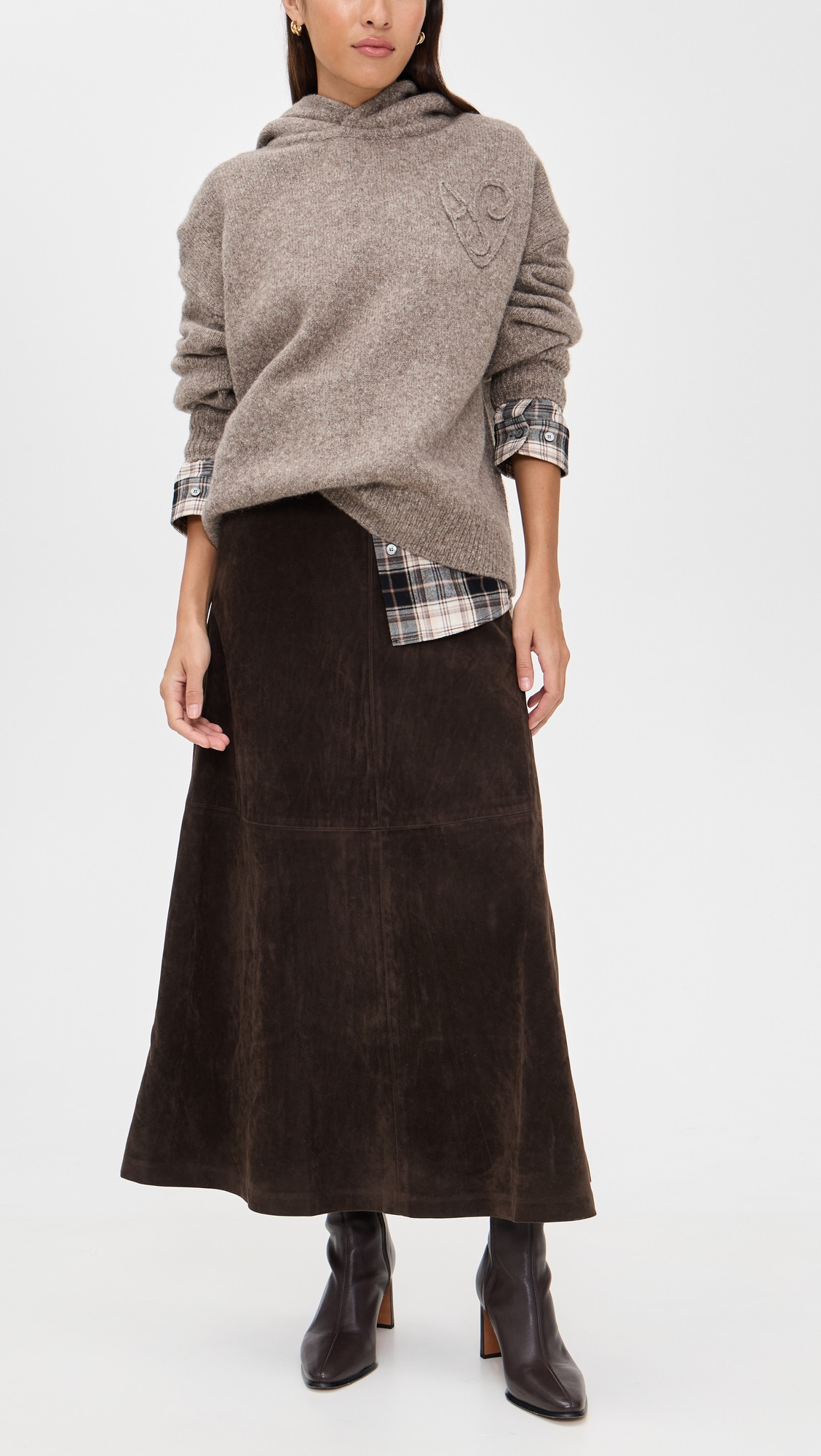 Joe's Jeans The Tavi Vegan Suede Skirt Dark Chocolate 0 | Shopbop