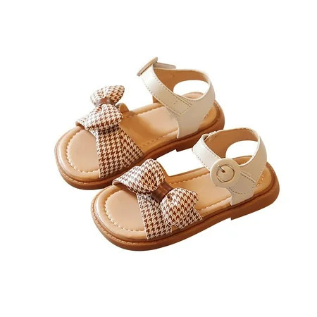 Ketyyh-chn99 Toddler Shoes Girl Kids Shoes Toddler Sandles Girls Sandals Rubber Sole Princess Flat Summer Shoes Brown,7.5 | Walmart (US)