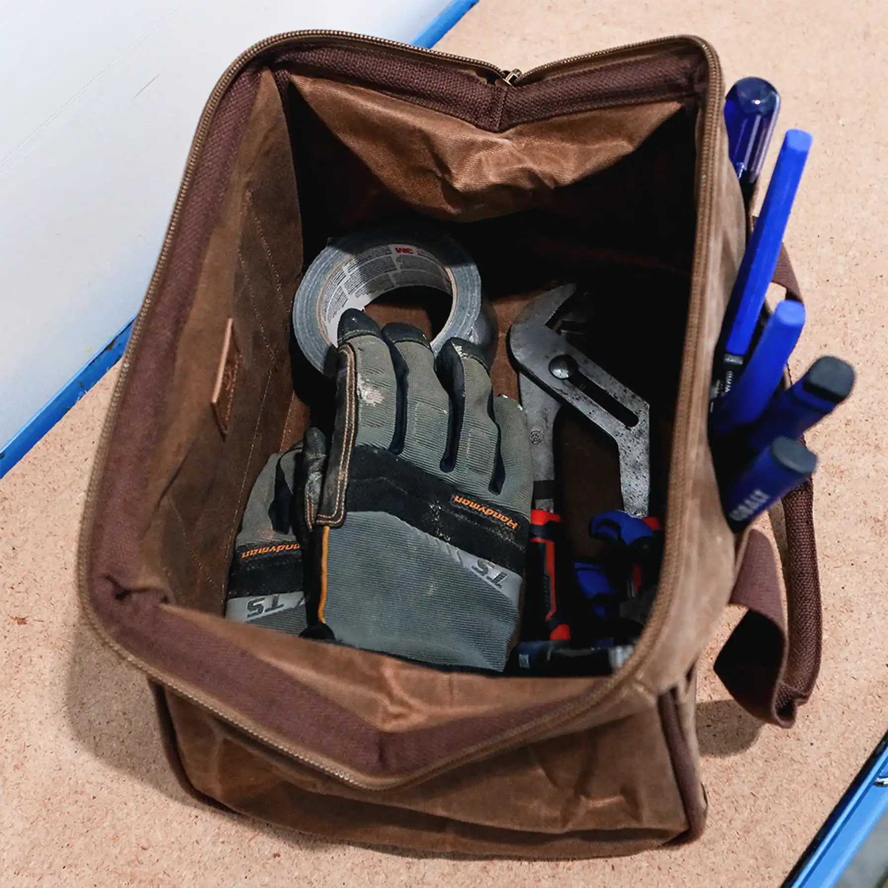 Personalized Waxed Canvas Tool Bag | Marleylilly
