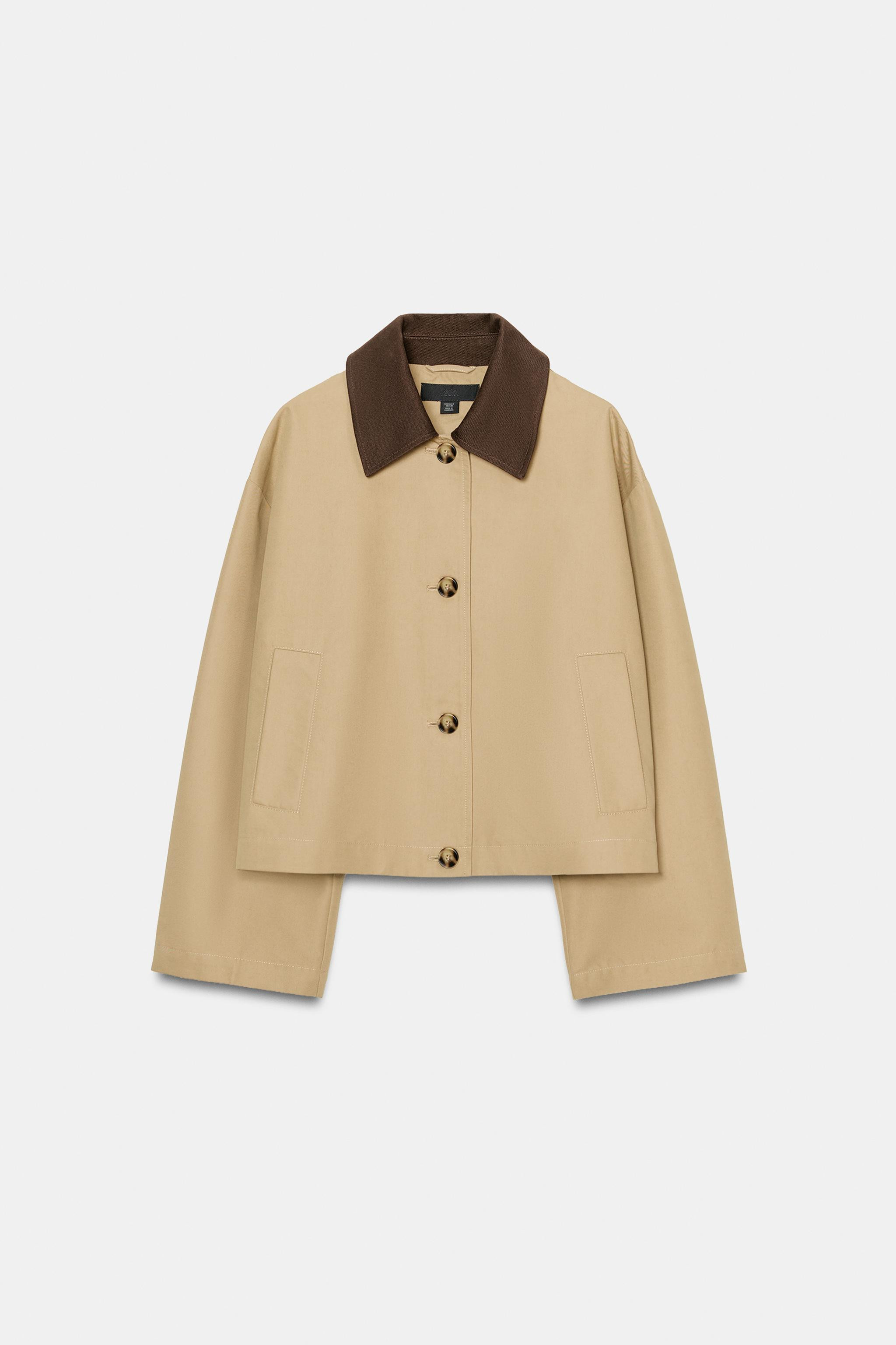 CROPPED TRENCH WITH COMBINED COLLAR | Zara Canada