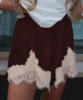 Satin Shorts for Women Elastic Waist Lace Slip Mini Shorts Pettipants Silk Boxer Short Lounge Sle... | Amazon (US)