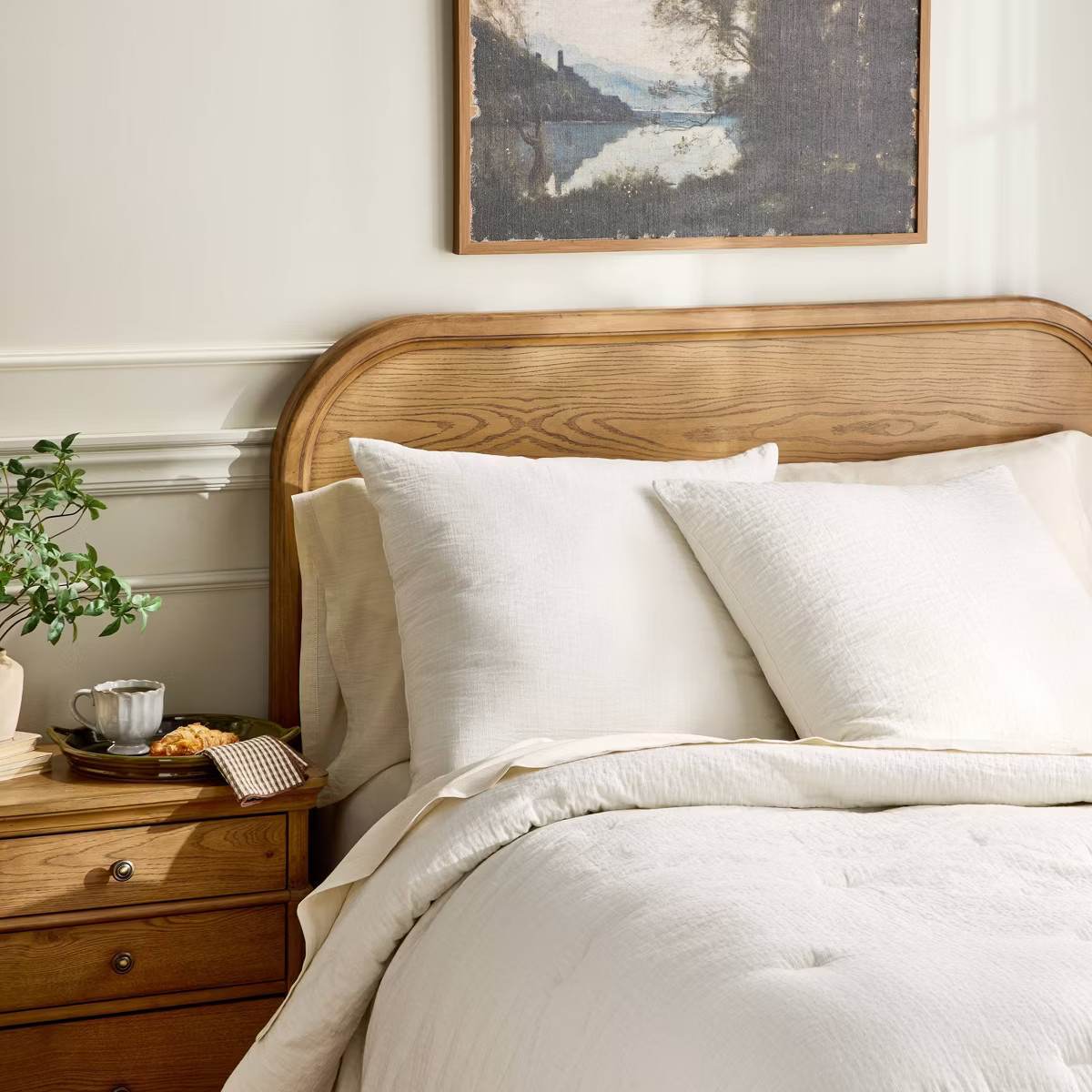 26"x26" Gauze Stitch Pin Dot Euro Throw Pillow Cover Sour Cream - Hearth & Hand™ with Magnolia | Target