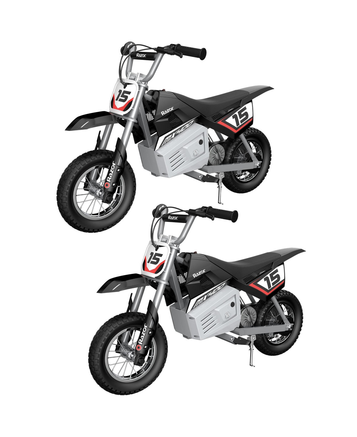 Razor MX400 Dirt Rocket Kids Ride On 24V Electric Toy Motocross Motorcycle Dirt Bike, Speeds up to 14 Mph, Black (2 Pack) | Macy's