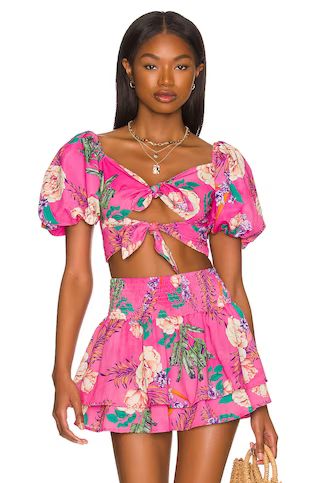 Agua Bendita  REVOLVE Bailee Top in Pink Floral from Revolve.com | Revolve Clothing (Global)