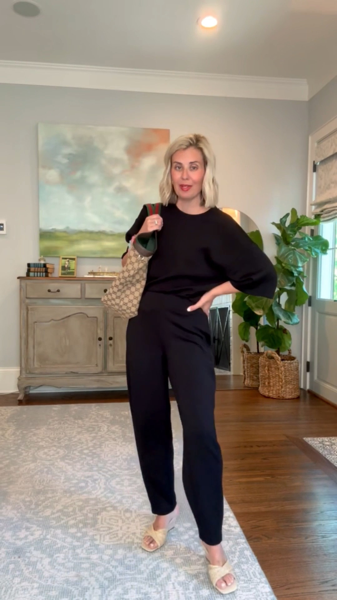 Safe to say this is prob my most worn set! Comfy, cozy and cute is the name of the game. 
Top - xs
Pants - small
Heel - 8

#LTKdayinmylife #LTKOver40 #LTKmomlife