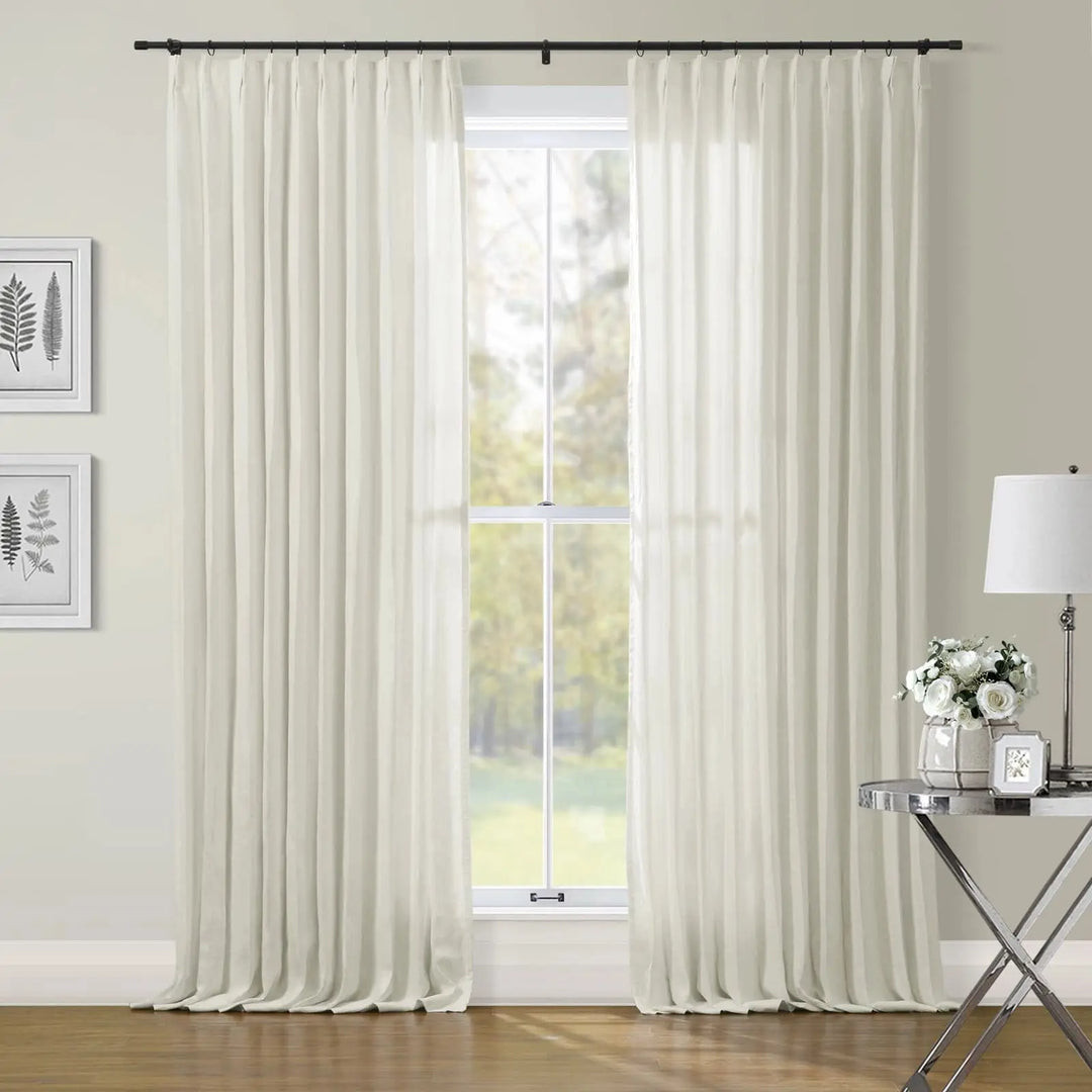 Patti Premium Belgian Linen Flax Curtain Pleated | TWOPAGES