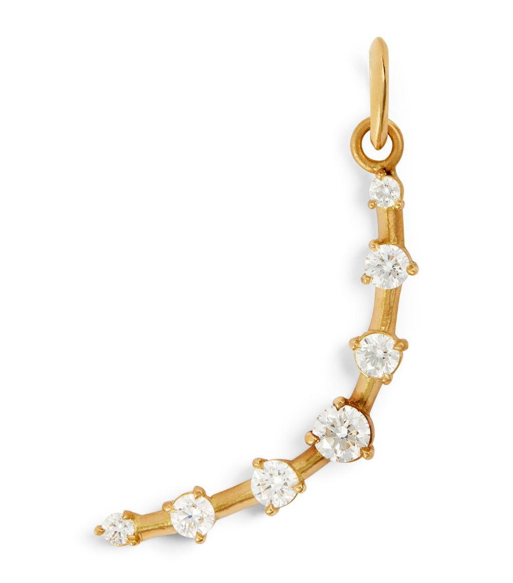 Yellow Gold and Diamond Celestial Crescent Charm | Harrods