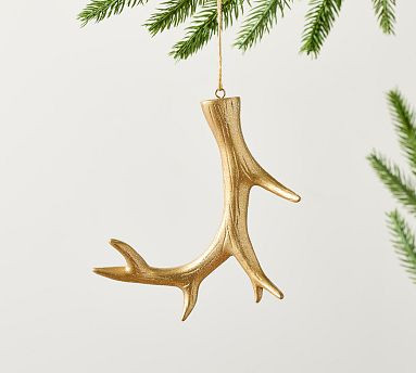 Mercury Gold Antler Ornament | Pottery Barn (US)