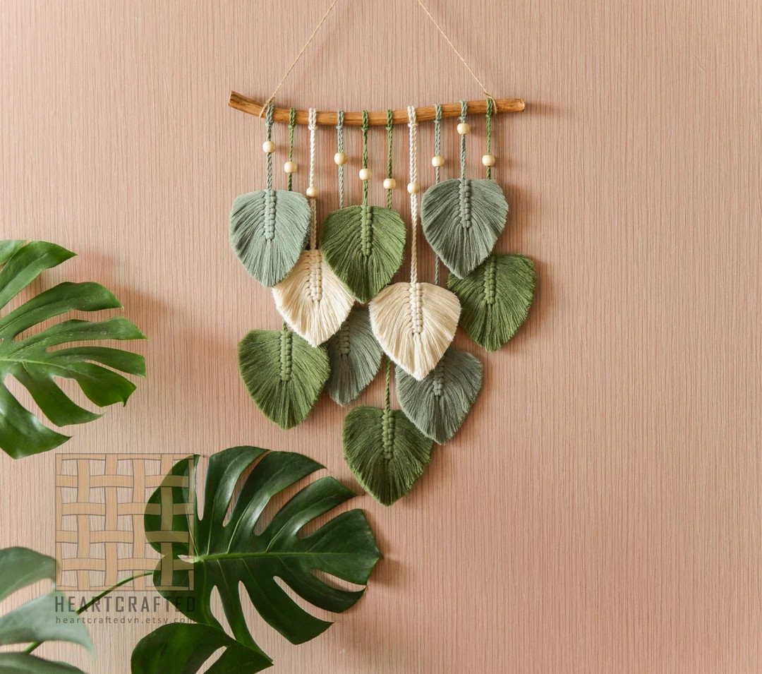Macrame Leaf Wall Hanging Safari Nursery Decor Macrame Wall - Etsy | Etsy (US)