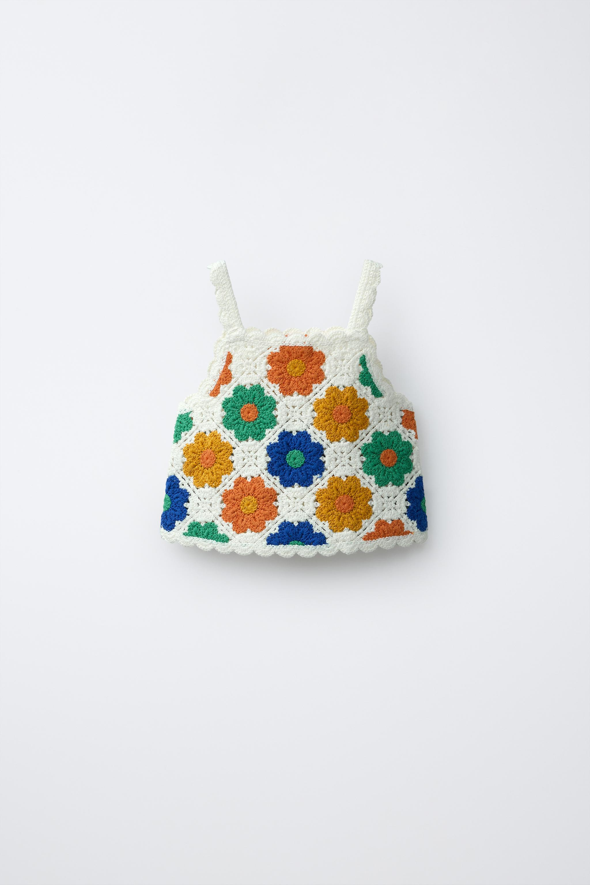 CROCHET KNIT FLORAL TOP | Zara US