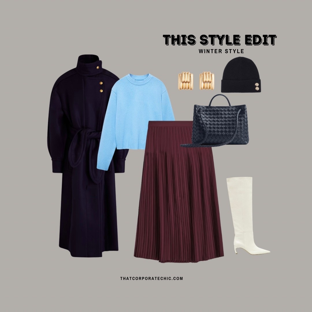 Navy + pale blue + burgundy - Winter outfit ideas

#winteroutfit 

#LTKworkwear #LTKwinter #LTKstyletip