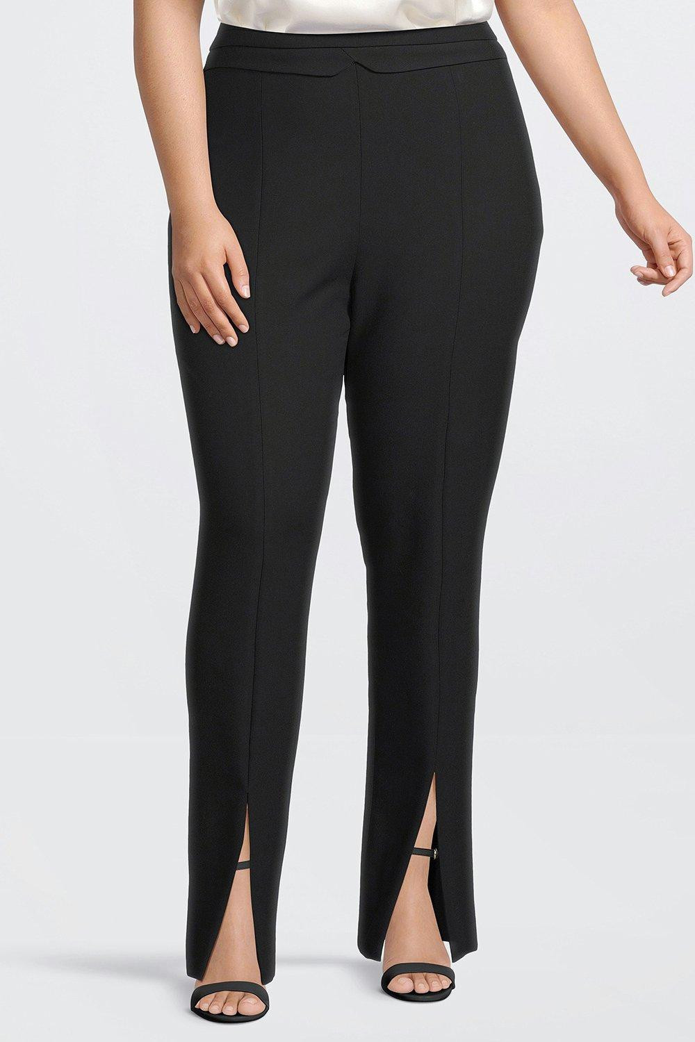 Plus Size Tailored Compact Stretch Split Hem Straight Trouser | Karen Millen UK + IE + DE + NL