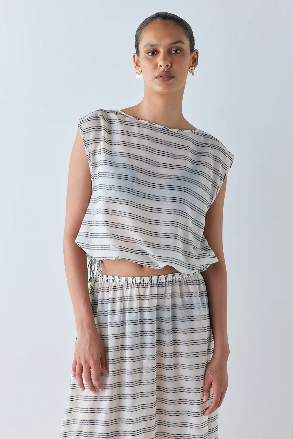Nicola Sheer Top Stripe | VRG Grl