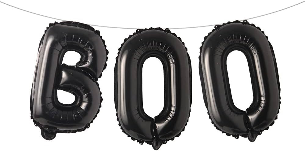 16 inch Halloween Party Balloons,Black Boo Multicolor Aluminum Foil Banner Balloons for Halloween... | Amazon (US)