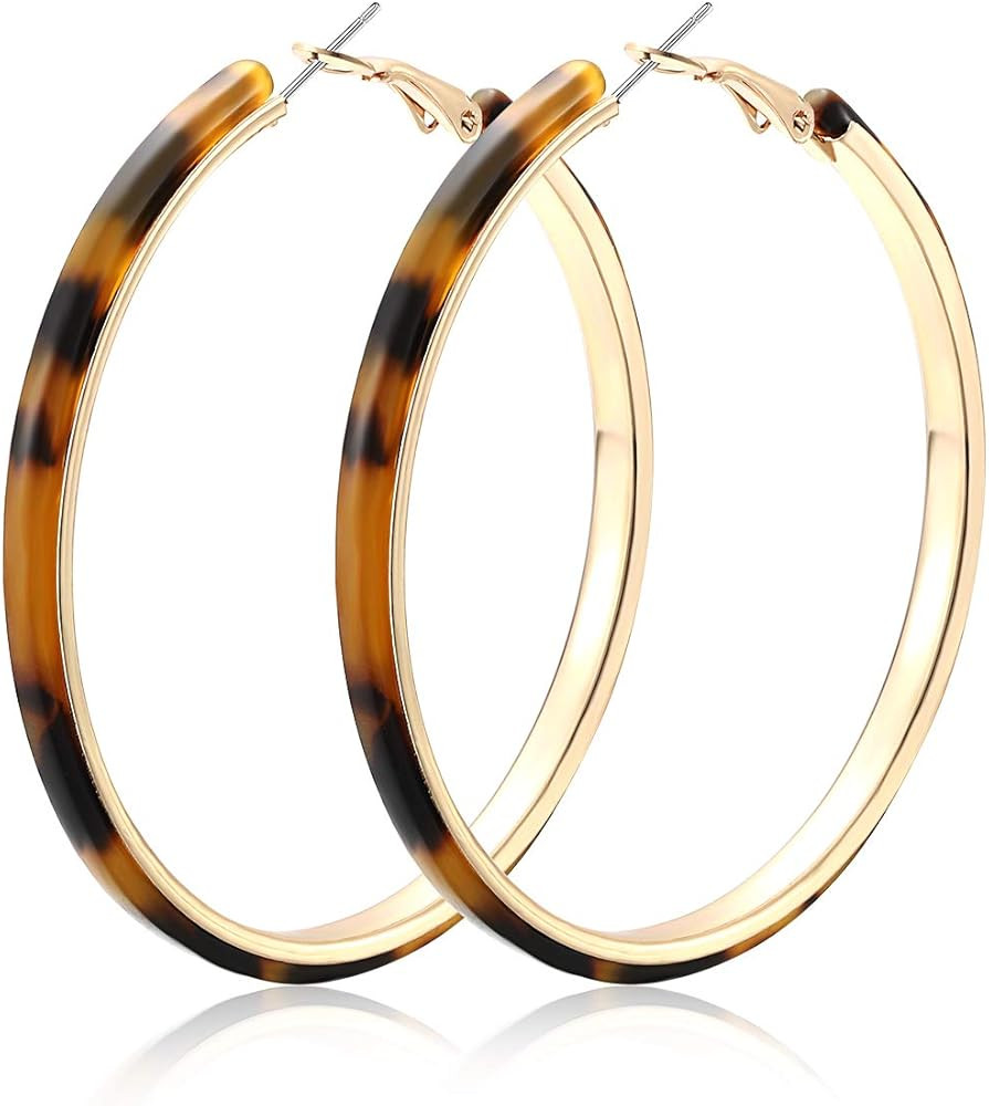 Acrylic Earrings Lightweight Hoop Earrings Statement Resin Drop Dangle Stud Earrings Fashion Jewe... | Amazon (US)