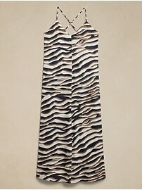 Silky Twill A-Line Maxi Dress | Banana Republic Factory