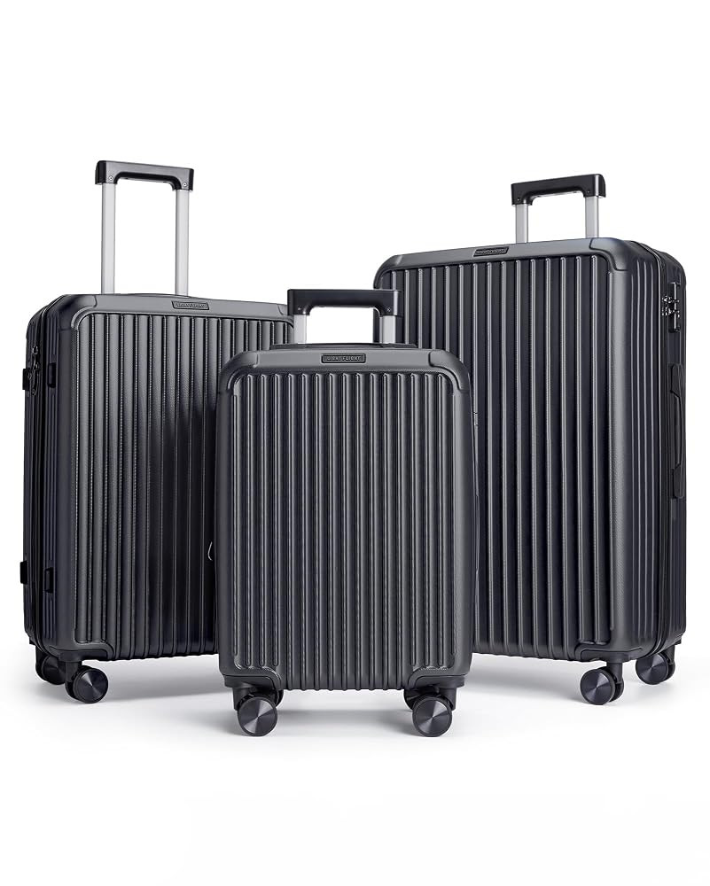 LIGHT FLIGHT Luggage Sets, 3 Piece Suitcase Set with Spinner Wheels, Hardside Lightweight Luggage... | Amazon (US)
