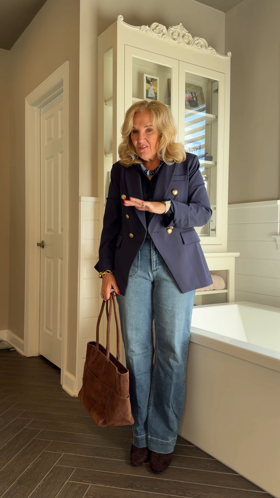 Super chic outfit mostly by quince!
I’m wearing the French Terri Jean, but I’m also linking the regular gene to get this similar wash. I wear a size 29 regular but do need a little heel with these.
Silk blouse size medium
Navy blazer size medium, and I do have to cuff back the sleeves, but it works very nicely
Boots, I sized up half a size

#LTKOver40 #LTKootd #LTKPetite