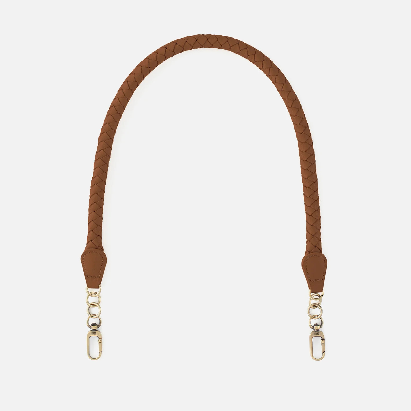 Skinny Braid Strap In Pebbled Leather - Timber Brown | HOBO Bags