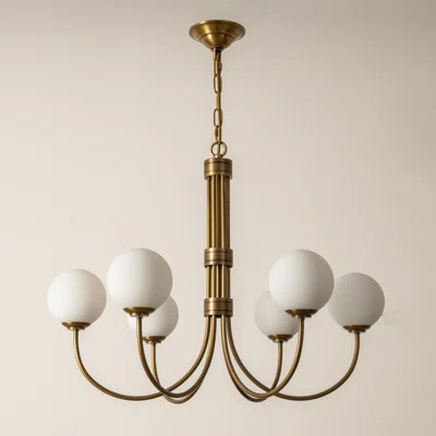 Stetler 6/8-Light Modern Globe Chandelier with Opal Glass Shades | Wayfair North America