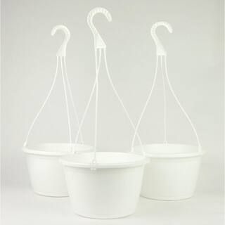 10 in. Dia White Plastic Hanging Basket (3-pack) | The Home Depot