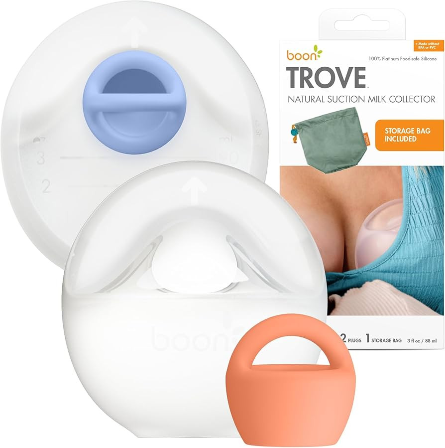 Boon Trove Silicone Manual Breast Pump Set - Hands Free Breast Milk Collector - Includes Polyeste... | Amazon (US)