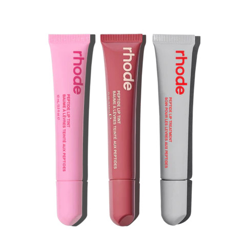 the peptide lip trio strawberry glaze, jelly bean, salty tan | rhode skin