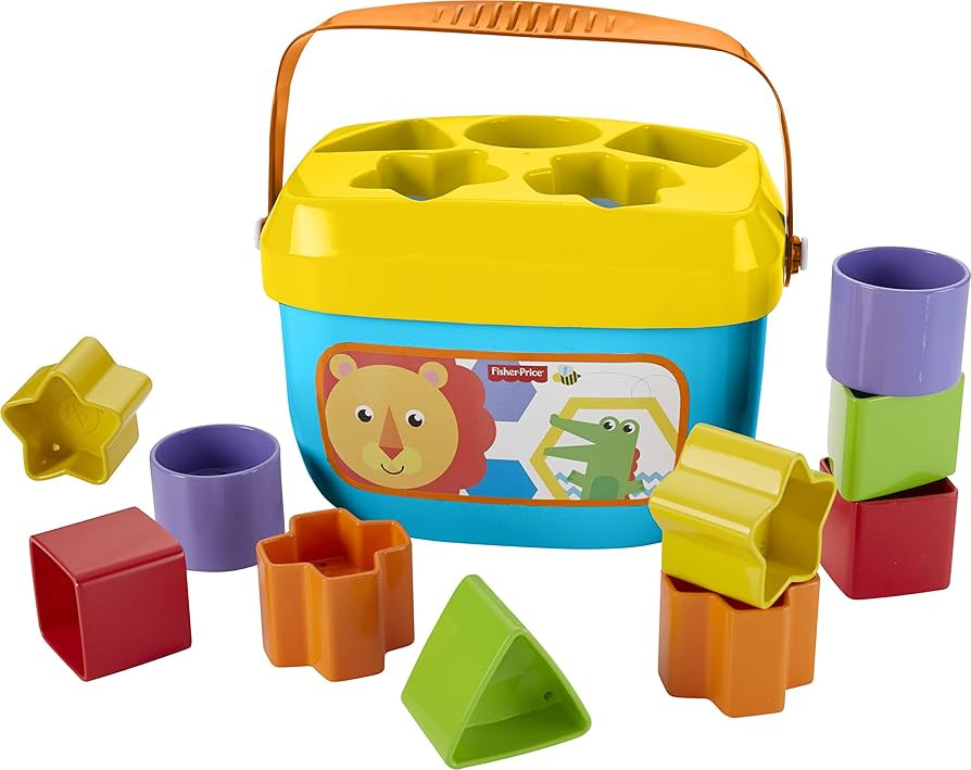 Fisher-Price Stacking Toy Baby's First Blocks Set of 10 Shapes for Sorting Play for Infants Ages ... | Amazon (US)