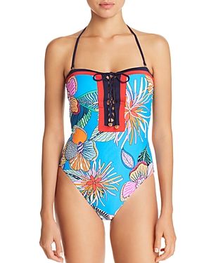 Trina Turk Tahiti Tropical Bandeau One Piece Swimsuit | Bloomingdale's (US)