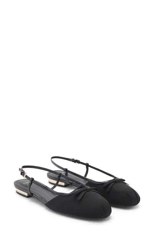 MANGO Slingback Ballet Flat in Black at Nordstrom, Size 7.5 | Nordstrom